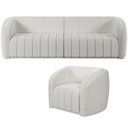 Ver imagem 1 de Kit Sofá 4 Lugares para Sala 252cm com 01 Poltrona Lazio M03 Bouclê Branco - Lyam Decor