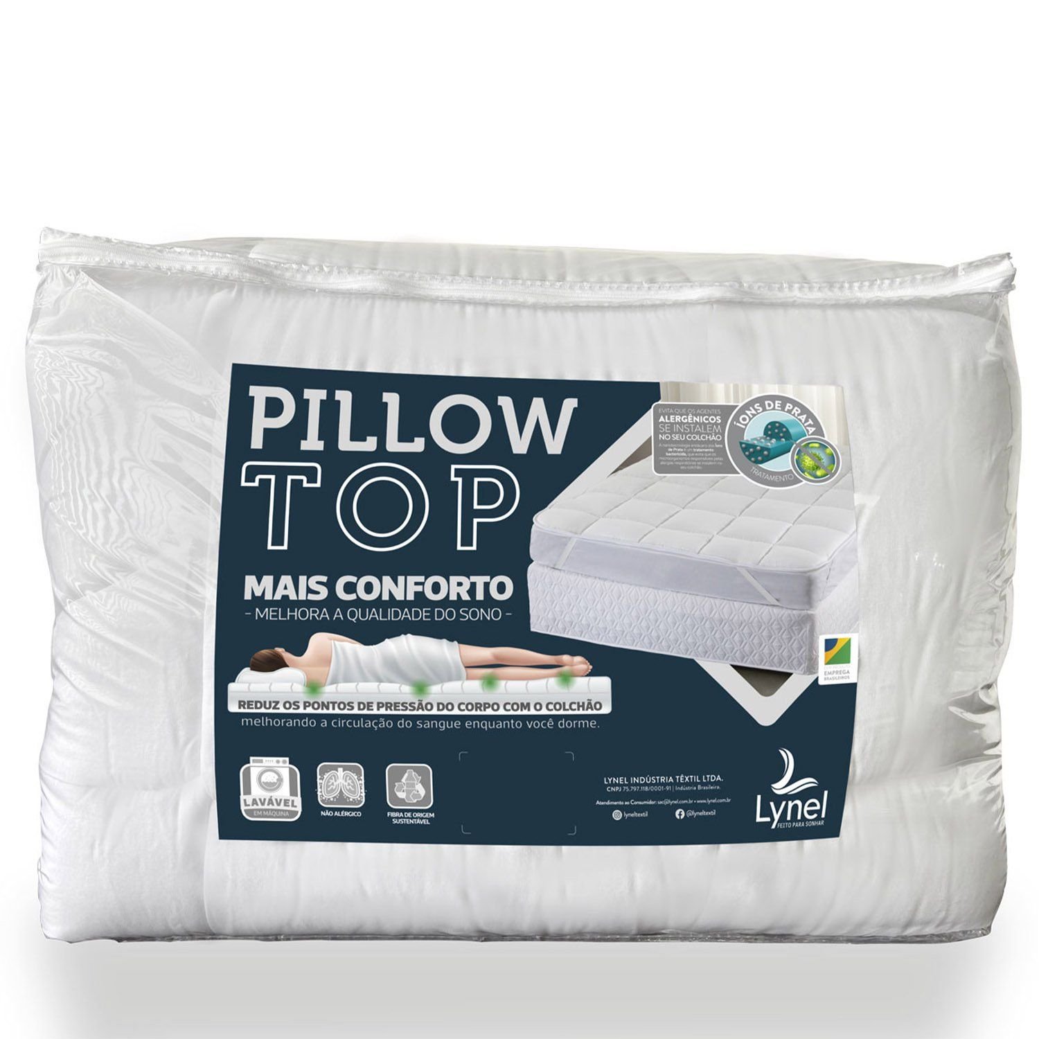 Pillow Top Matelassado Lynel Tamanho King Extra Conforto Antialérgico - 3