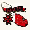 Imã Malta com Mapa, Bandeira, Cidades e Símbolos - Imã de Geladeira - 3