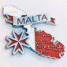 Imã Malta com Mapa, Bandeira, Cidades e Símbolos - Imã de Geladeira - 1