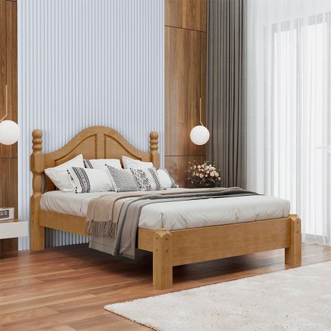 Cama Casal Clássica 1,40 Linha Ouro Madeira Maciça 2259fn Freijó Finestra