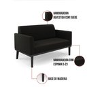 Ver imagem 4 de Sofá Namoradeira com 2 Poltronas Base de Madeira Fixa Preto Marisa Suede D03 - D'Rossi Preto