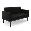 Ver imagem 5 de Sofá Namoradeira com 2 Poltronas Base de Madeira Fixa Preto Marisa Suede D03 - D'Rossi Preto