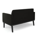 Ver mais imagens de Sofá Namoradeira com 2 Poltronas Base de Madeira Fixa Preto Marisa Suede D03 - D'Rossi Preto