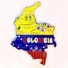 Imã Colômbia com Mapa, Bandeira, Cidades e Símbolos - Imã de Geladeira - 1