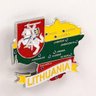 Imã Lituânia com Mapa, Bandeira, Cidades e Símbolos - Imã de Geladeira - 2