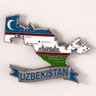 Imã Uzbequistão com Mapa, Bandeira, Cidades e Símbolos - Imã de Geladeira - 2
