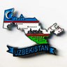 Imã Uzbequistão com Mapa, Bandeira, Cidades e Símbolos - Imã de Geladeira - 1
