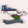 Imã Uzbequistão com Mapa, Bandeira, Cidades e Símbolos - Imã de Geladeira - 4