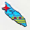 Imã Aruba com Mapa, Bandeira, Cidades e Símbolos - Imã de Geladeira - 1