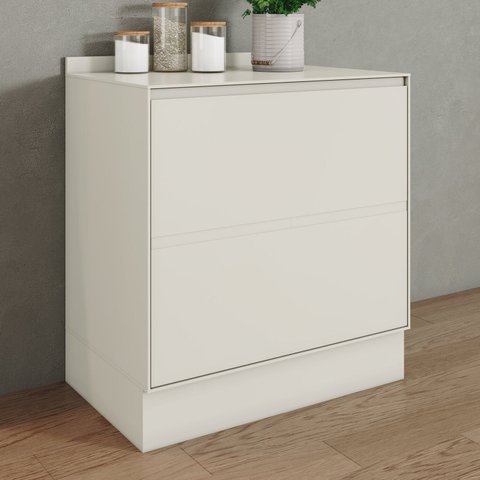 Balcão com Tampo 2 Gavetas MDF 80cm Fineze Bege/Areia HP