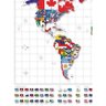Mapa de Raspadinha Transparente - Mapa de Raspar Viagens com Bandeiras - Gigante - 96x60 - 5