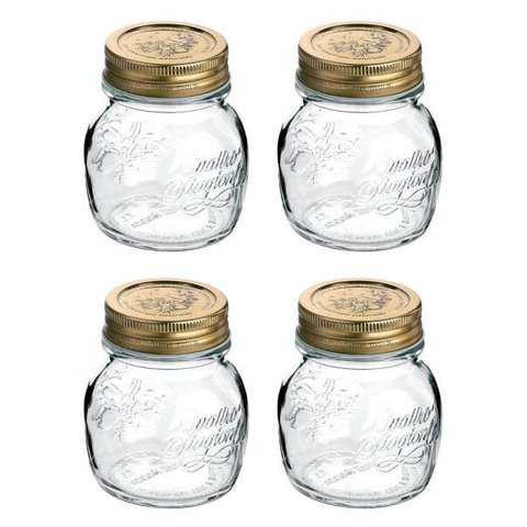 Conj. 4 Pote de Vidro Quattro Stagioni 150 ml conservas COM tampa