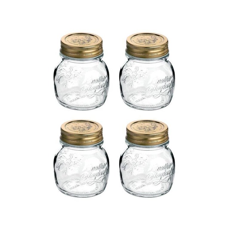 Conj. 4 Pote de Vidro Quattro Stagioni 150 ml conservas COM tampa
