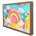Ver imagem 1 de Quadro Decorativo Arco Iris em Moldura Caixa Tacolado Moldura Caixa 3cm Madeira com Vidro 20 X 30cm