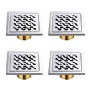 Ver imagem 1 de Ralo Inox Kit 4 Uni Banheiro 10x10 Lavabo Anti Odor Anti Inseto Resistente Cozinha Lavanderia Quinta