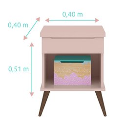 Mesa de Apoio Infantil Retrô Alice com 1 Gaveta Rosê - PR Baby - 2