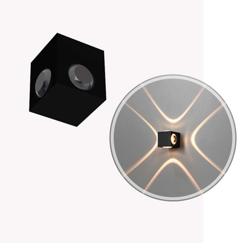 Arandela Arc 4 Fachos Preta Alumínio Externa Led 4w Br. Quente Opus St2960