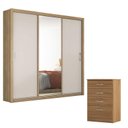 Ver imagem 1 de Cômoda Astral e Guarda Roupa Casal Residence Amêndola Off White - Demóbile