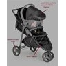Carrinho Bebê 3 Rodas Galzerano Cross - Grafite - 2