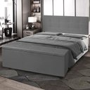 Ver imagem 7 de Kit Painel e Calçadeira Baú Queen 1,60m Berlim Suede Cinza - Pallazio