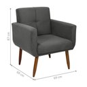 Ver imagem 2 de Poltrona Decorativa Juan Suede Cinza