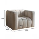 Ver imagem 2 de Poltrona Mona Linho Encosto Alto Suporte 120kg Bege Bella Decor