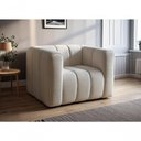 Ver imagem 3 de Poltrona Mona Linho Encosto Alto Suporte 120kg Bege Bella Decor