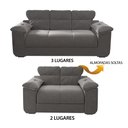 Ver imagem 6 de Conjunto de Sofá 2 e 3 Lugares Suede Cinza Londres Mamflex