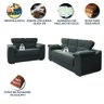 Conjunto de Sofá 2 e 3 Lugares Suede Cinza Londres Mamflex - 5