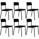 Ver imagem 1 de Kit 06 Cadeiras Estofada para Sala de Jantar Sense Preto C01 Linho Preto - Lyam Decor