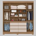 Ver imagem 3 de Guarda Roupa Casal 4 Portas com Espelho e 6 Gavetas Cádis - Amêndola Touch/off White