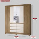 Ver imagem 2 de Guarda Roupa Casal 4 Portas com Espelho e 6 Gavetas Cádis - Amêndola Touch/off White