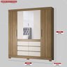 Guarda Roupa Casal 4 Portas com Espelho e 6 Gavetas Cádis - Amêndola Touch/off White - 2