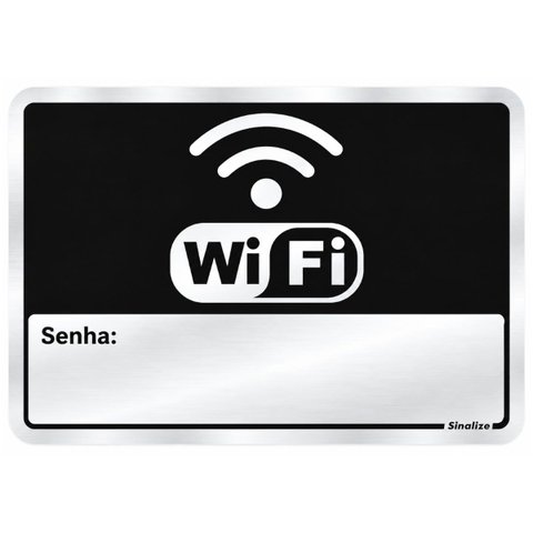 Placa de Sinalização Wi-Fi em Alumínio 16 x 23 cm 150AR - Sinalize