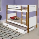 Ver imagem 3 de Beliche Heloísa com Auxiliar e Pés em Madeira – Ideal para Quarto Infantil ou Juvenil