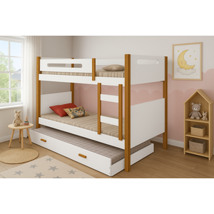 Beliche Heloísa com Auxiliar e Pés em Madeira – Ideal para Quarto Infantil ou Juvenil