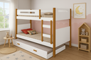 Ver imagem 1 de Beliche Heloísa com Auxiliar e Pés em Madeira – Ideal para Quarto Infantil ou Juvenil