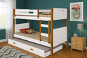 Ver imagem 2 de Beliche Heloísa com Auxiliar e Pés em Madeira – Ideal para Quarto Infantil ou Juvenil