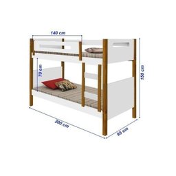 Beliche Heloísa com Auxiliar e Pés em Madeira – Ideal para Quarto Infantil ou Juvenil - 5