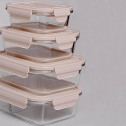 Kit 4 Potes de Vidro Borossilicato Retangulares Tampa Herméticos Capuccino Uz Marmitas - 8