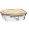 Kit 4 Potes de Vidro Borossilicato Retangulares Tampa Herméticos Capuccino Uz Marmitas - 7