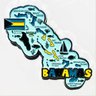 Imã Bahamas com Mapa, Bandeira, Cidades e Símbolos - Imã de Geladeira - 1