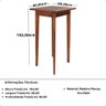 Mesa Bistrô Quadrada Rústica 60cm em Madeira Maciça - Natural - 4