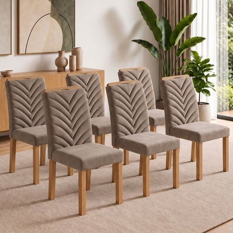 Conjunto 6 Cadeiras para Sala de Jantar Carol