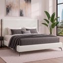 Ver imagem 1 de Cama Japonesa com Cabeceira Almeria Corea King Facto Off White - Sallar Home