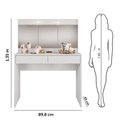 Ver imagem 2 de Penteadeira Camarim 3 Portas com Espelho e 2 Gavetas Nina Branco Dj Móveis