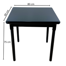 Conjunto de Mesa Jantar Madeira 80x80 Laminado com 2 Cadeiras Preto - 6