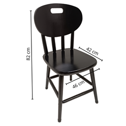 Conjunto de Mesa Jantar Madeira 80x80 Laminado com 2 Cadeiras Preto - 5