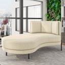 Ver imagem 2 de Sofá Chaise Longue Sala de Estar Living Lucca Esquerdo D02 Linho Creme D-463 - Lyam Decor